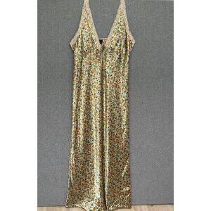 Wild Fable Maxi Slip Dress Size XL Satin Floral Babydoll Stretch Y2K Retro Fairy